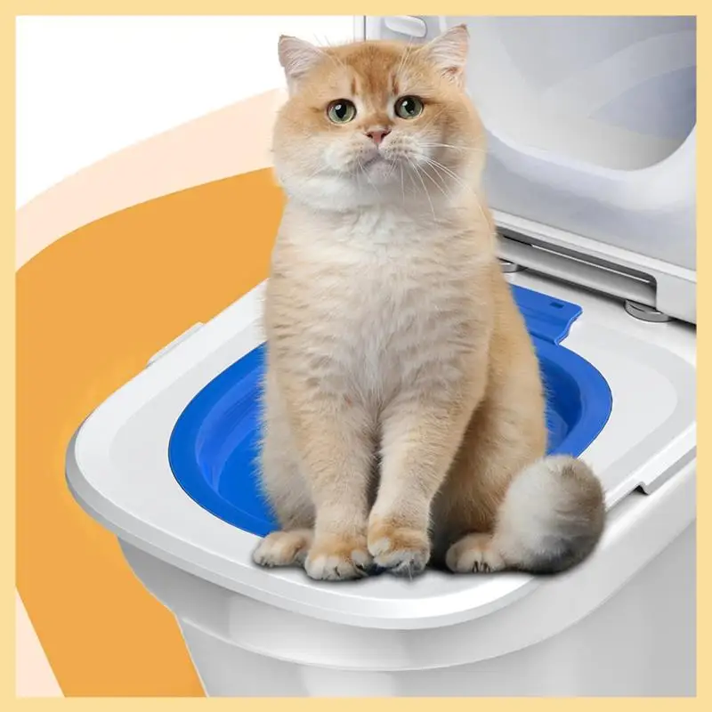 

GOOD-Cat Toilet Training Kit, Universal Reusable Cat Toilet Trainer, Cat Toilet Training Seat Tool For Pet Cleaning