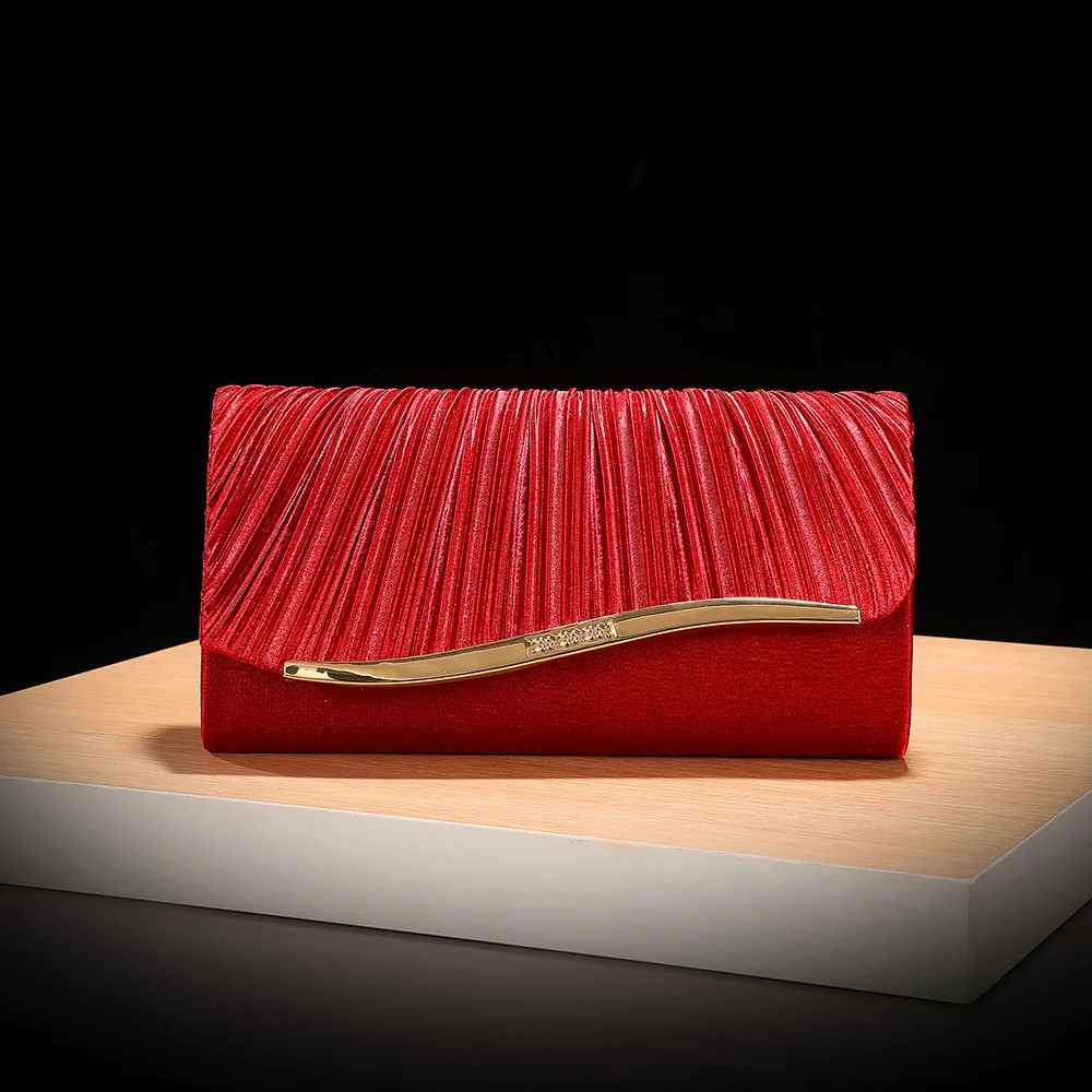 New pleated evening bag - versatile bridal handbag for wedding and party, elegant single-shoulder cross-body bag for women