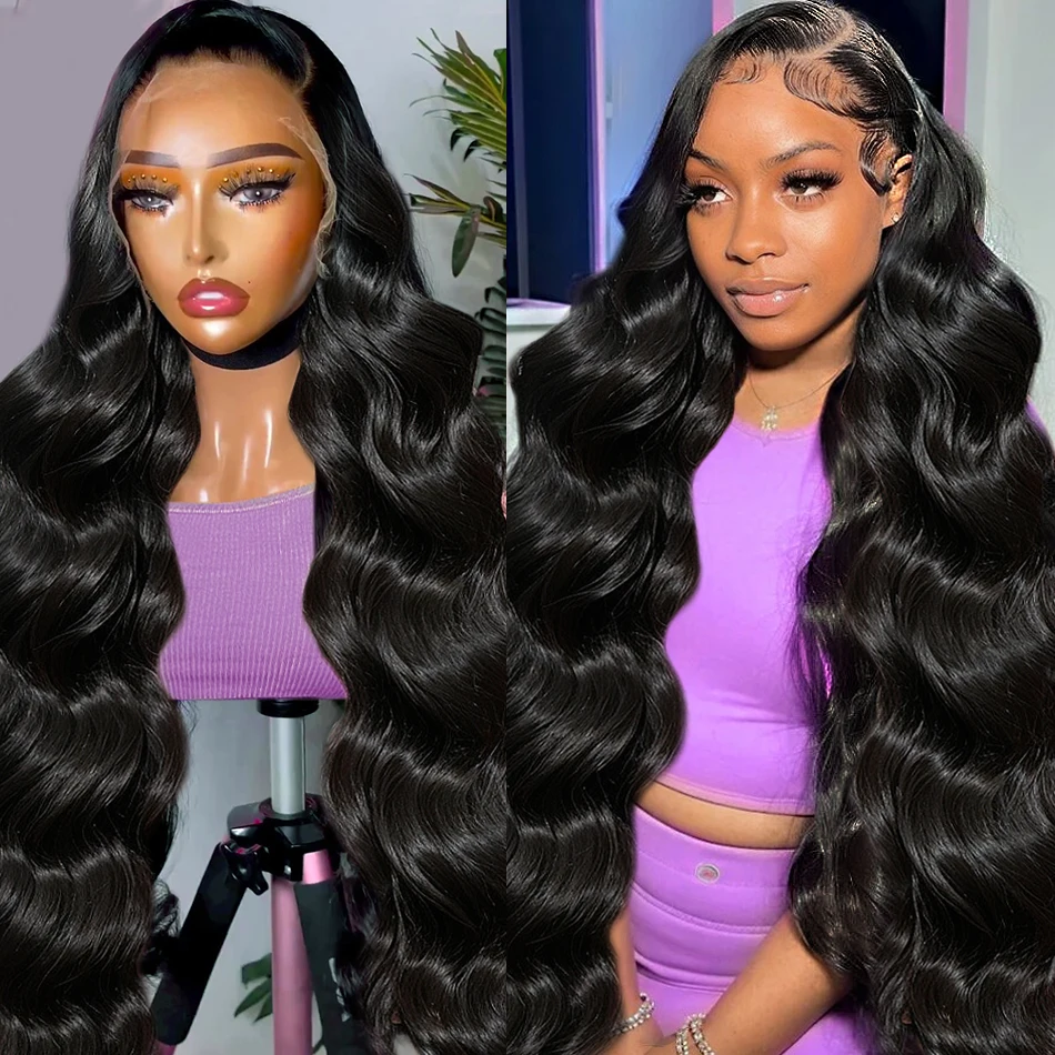 220% 30 40 Inches 13x6 HD Transparent Body Wave 5x5 Glueless Ready To Go Lace Front Human Hair Wigs 13x4 Lace Frontal Wig