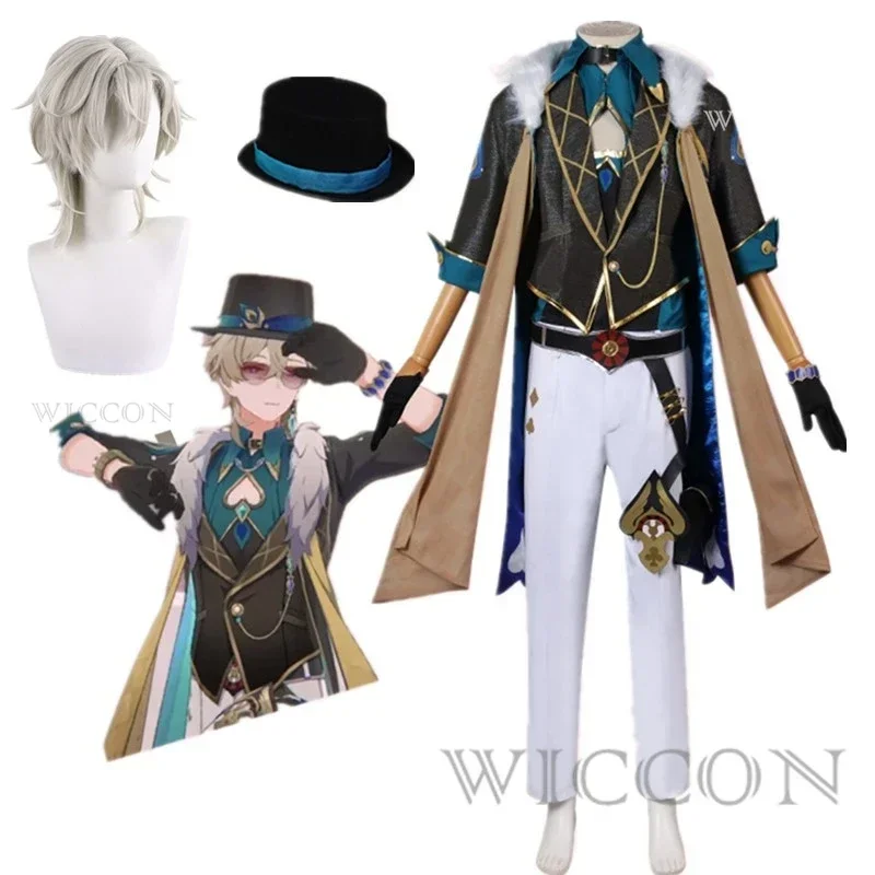 Honkai Star Rail Aventurine Cosplay Costume Wig Game Uniform Topaz Colleagues Interastral Peace Corporation Halloween Men Women