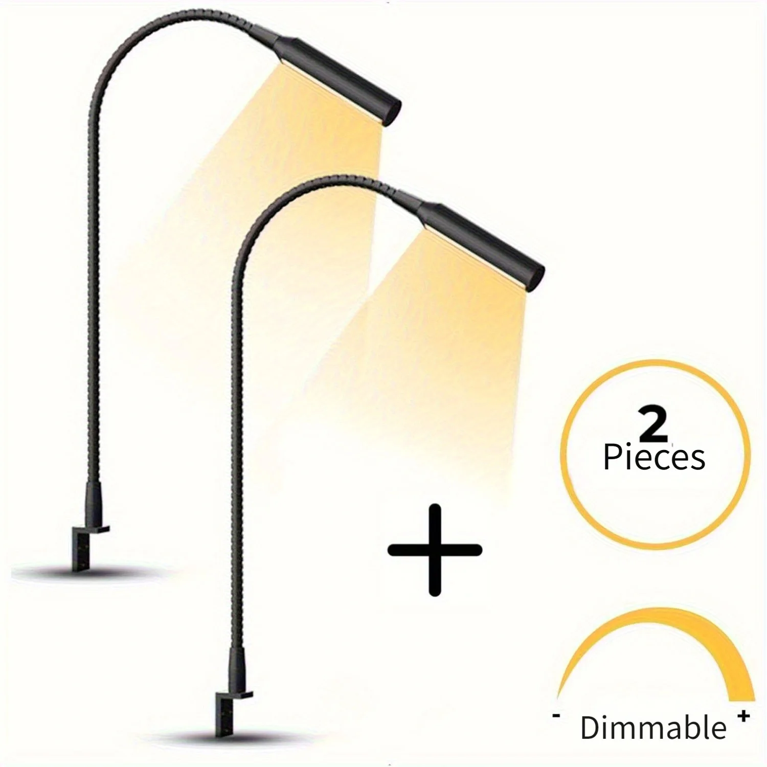 2pcs Wall Mounted LED Reading Light with Flexible Gooseneck LED Gooseneck Bed Reading Light Bed Side Lamp Touch Dimmer