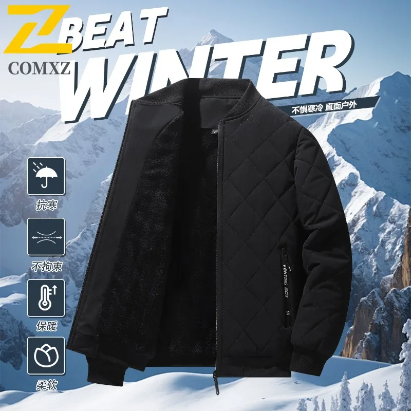 

COMXZ Premium Mens Padding Coat Diamond Shaped Design Outdoor Skiing Lightweight Coat Fashion Daily Style Autumn Winter Wear