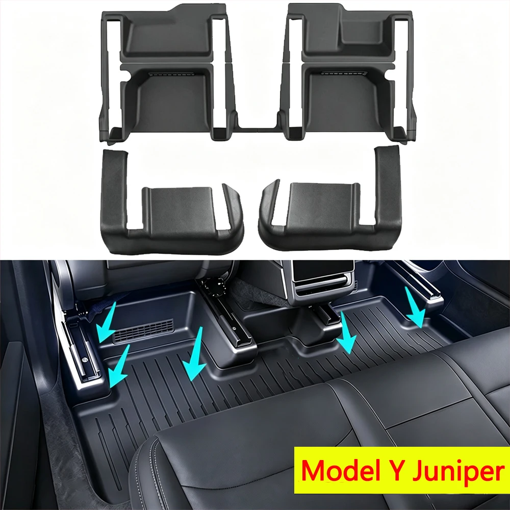 For Tesla Model YL/Y Juniper TPE Under Seat Corner Guard Seat Front Rear Seat Slide Rails Protector Cover Anti-Kick Accessory