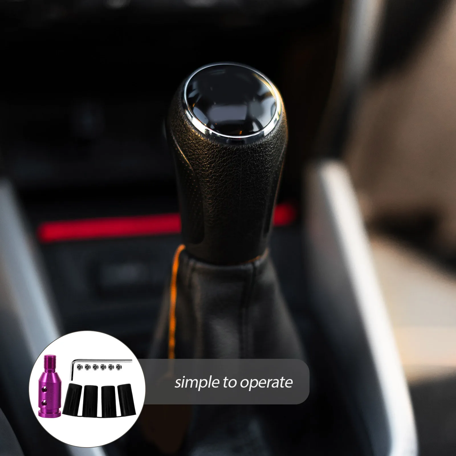 

1Set Shift Knob Adapter Universal Durable Aluminum Alloy Car Gear Shift Knob Boot Retainer Accessory for Manual and Automatic