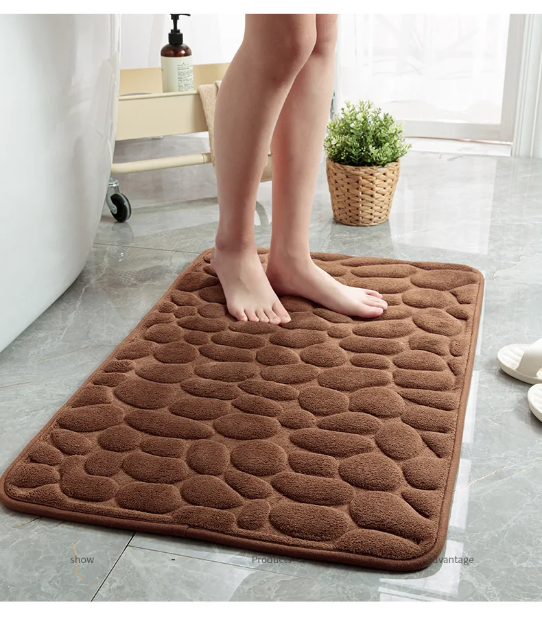 Foot Mat Bathroom Rug Accessories Floor Room Coral Fleece Non-slip Bath Shower Home Main Door Entry Absorbent Mats Toilet Carpet