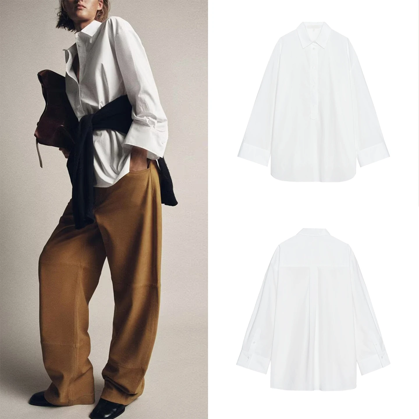 

Z Women's Faion Long Sve irt Commute Sle Daily Wear Silk Material 2025 New Arrival 4786263