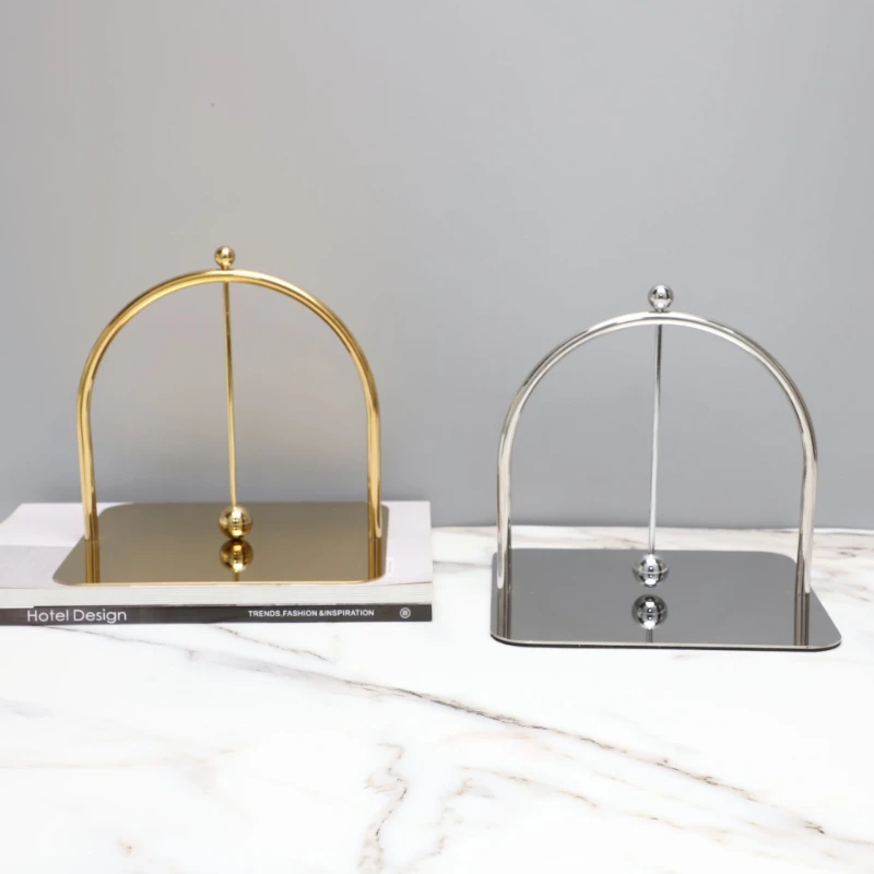 Modern simple stainless steel tissue rack ornament model room sales department bedroom study living room desktop entrance