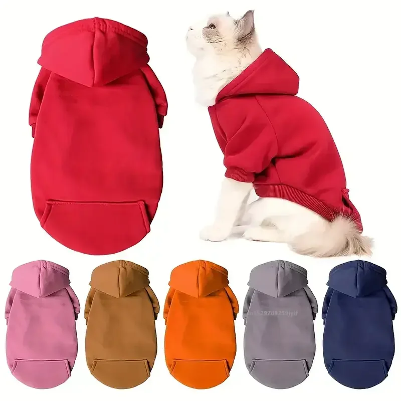 Cat Winter Hooded Sweatshirt for Small and Medium Kitten Pet Dog Coat Puppy Jacket Clothes Chihuahuas French Bulldog Costume