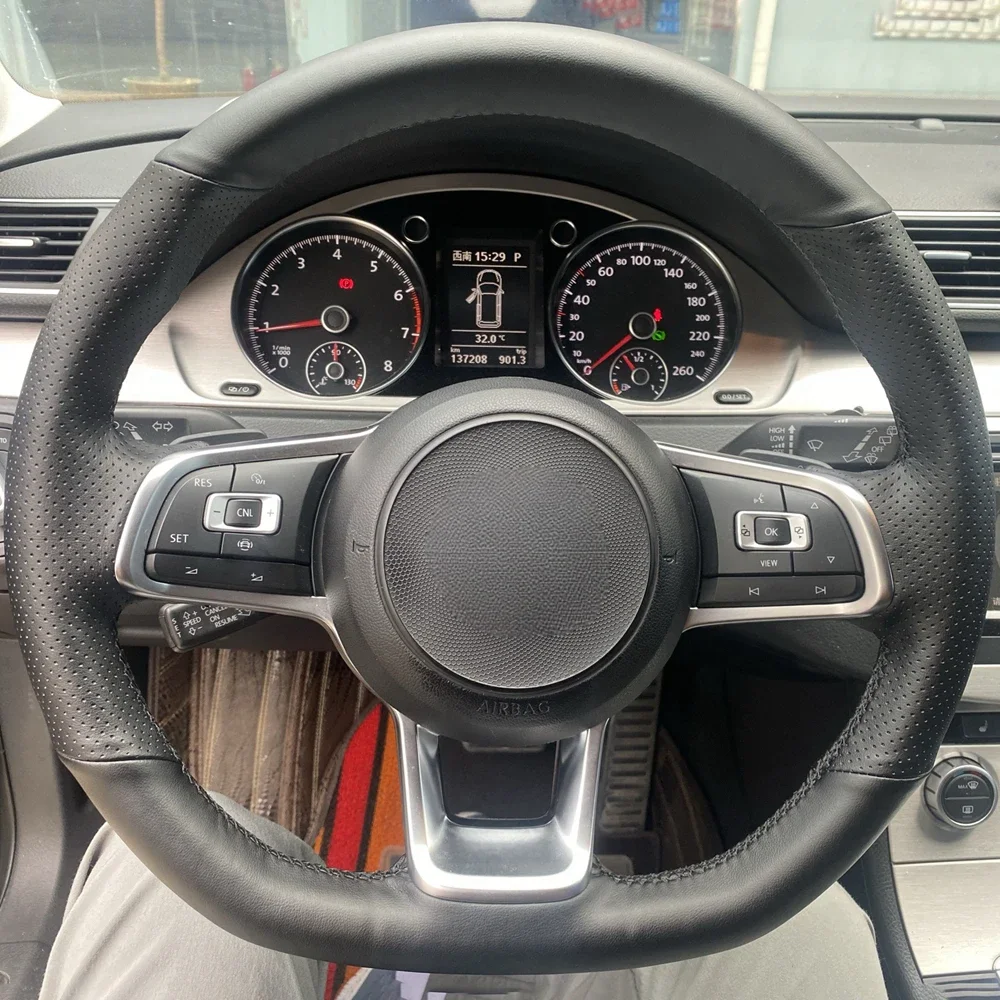 

Автомобильный чехол на руль DIY, автомобильные аксессуары для интерьера для Volkswagen VW Golf R MK7 Golf 7 GTI VW Polo GTI Scirocco 2015 2016