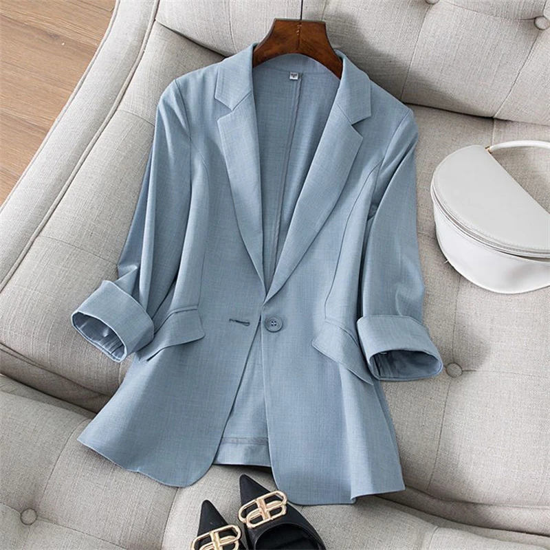 2024 Spring Summer New Temperament Versatile Large Size Women\'s Small Blazer Coat Loose Elegant FemaleThin  Blazer Jacket 5XL