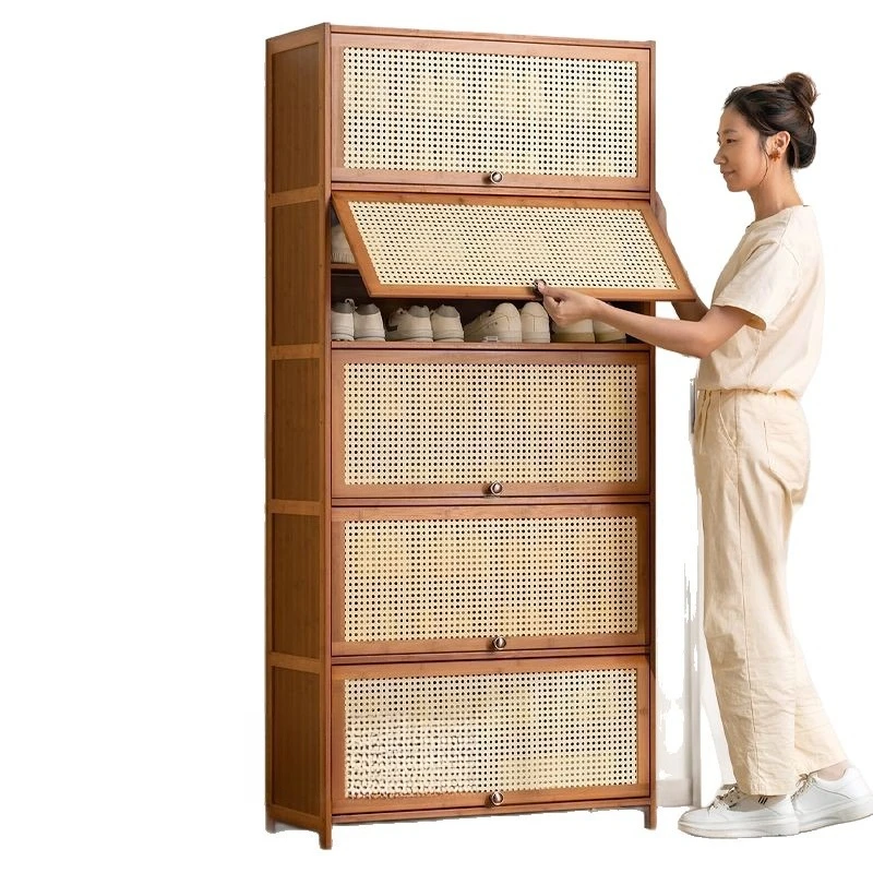 

Imitation rattan woven new Chinese cabinet dust storage plastic rattan locker