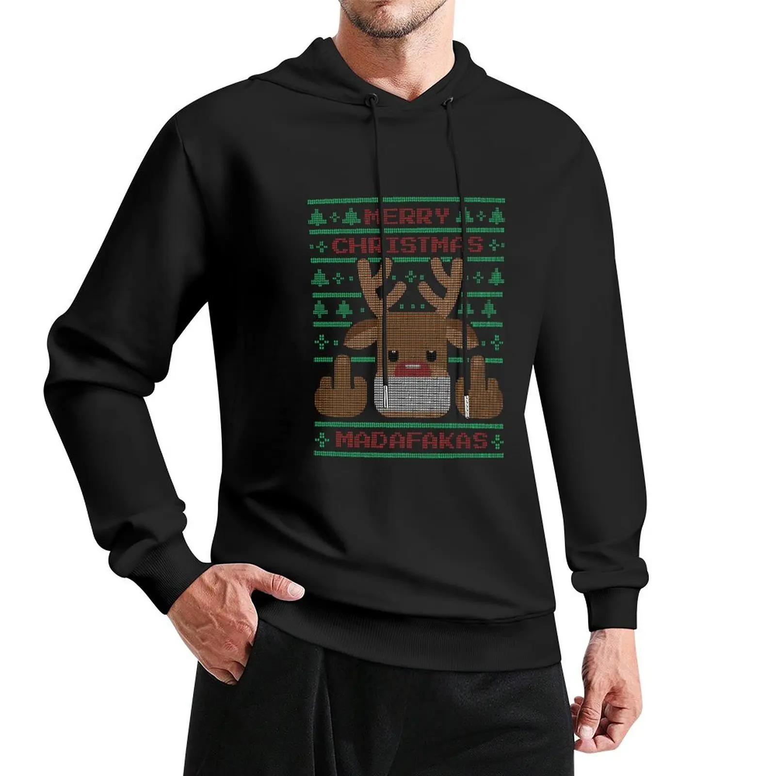 

Ugly Sweater Merry Christmas Madafakas Deer Pullover Hoodie streetwear men new in hoodies & sweat-shirt