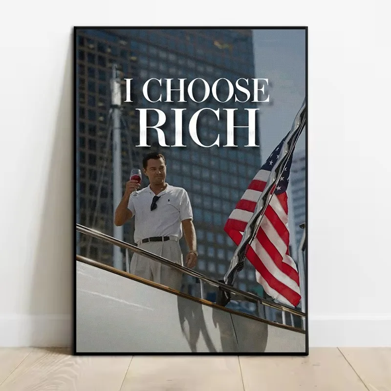 The Wolf of Wall Street Motivational Quote Poster Classic Film Inspirational Canvas Painting Wall Art for Office Room Home Decor