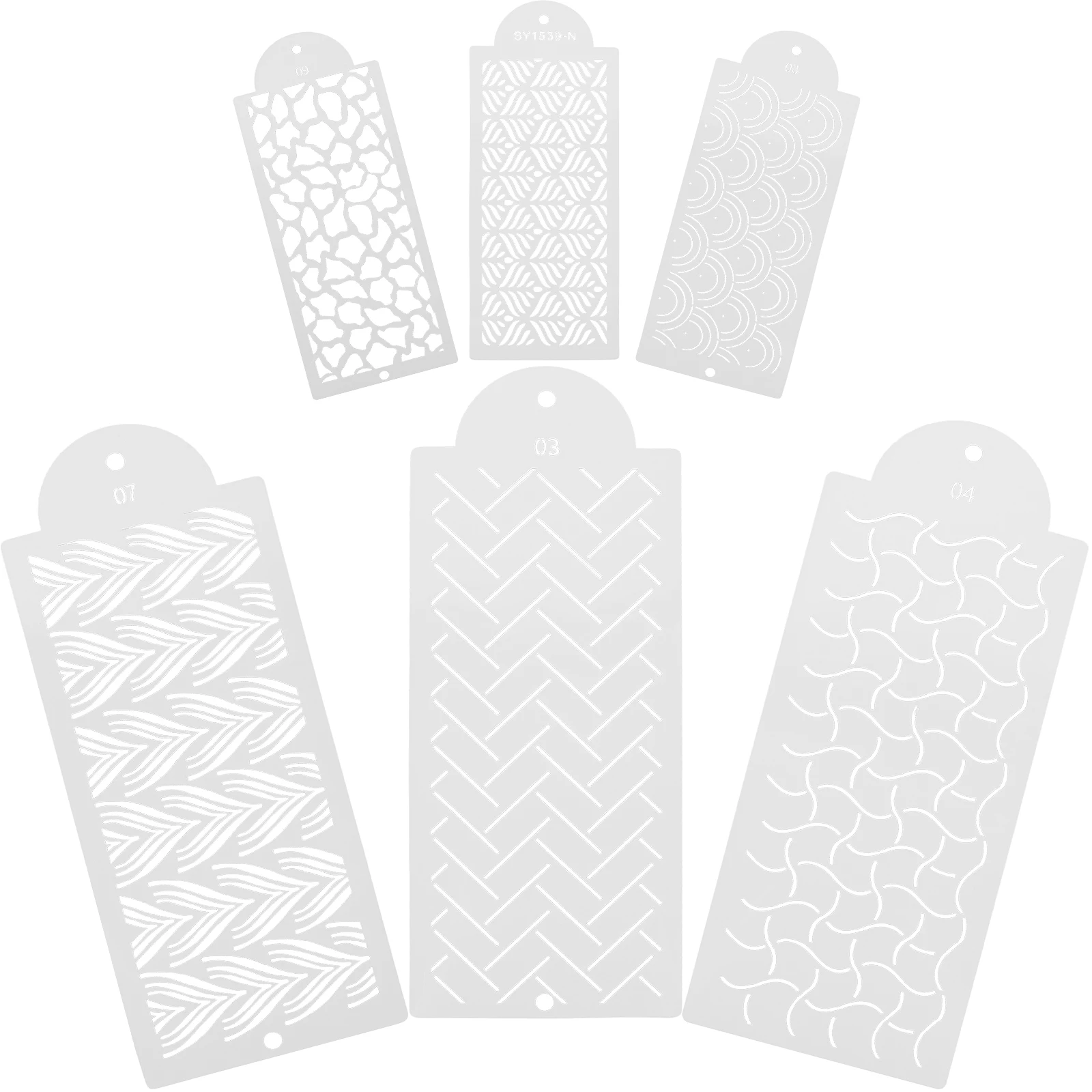 

6pcs 6 Pieces Decorative Templates Crafts Stencils Plastic Hollow Painting DIY Accessories Journaling Supplies Drawing Templates
