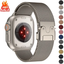 Milanese Kayış Apple Watch Band Ultra 2 49mm 46mm 42mm 44mm 45mm 41mm 40mm Döngü Bilezik Iwatch Serisi 10 9 7 8 5 6 SE 5