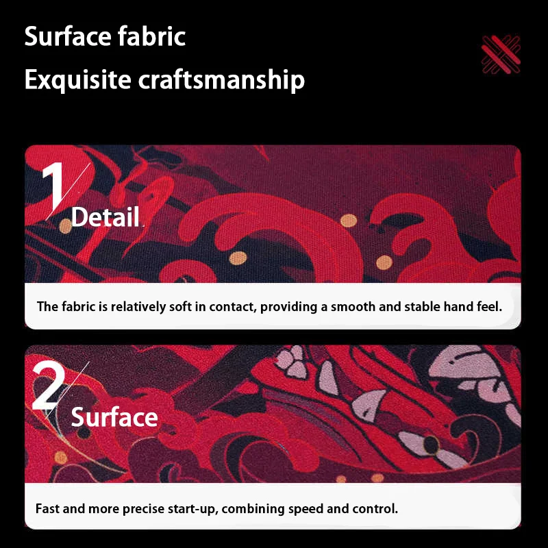 New Esports Mouse Pad Fearless Contract Game Large Keyboard Mousepad Computer Desk Mat Stitched Edge Non-Slip Base Office Home