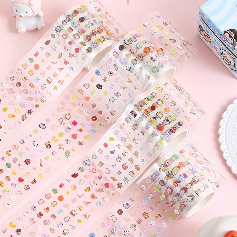 400 + قطعة ملصقات الكرتون لطيف سحب الشريط مخطط اكسسوارات ملصقات ل المجلات سكرابوكينغ عيد الميلاد هدية عيد ميلاد #2