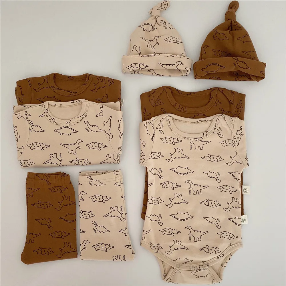 Fashion Dinosaur Printed Infant Clothes Sets Cotton Long Sleeve Top + Leggings Baby Boy Homewear Outfits