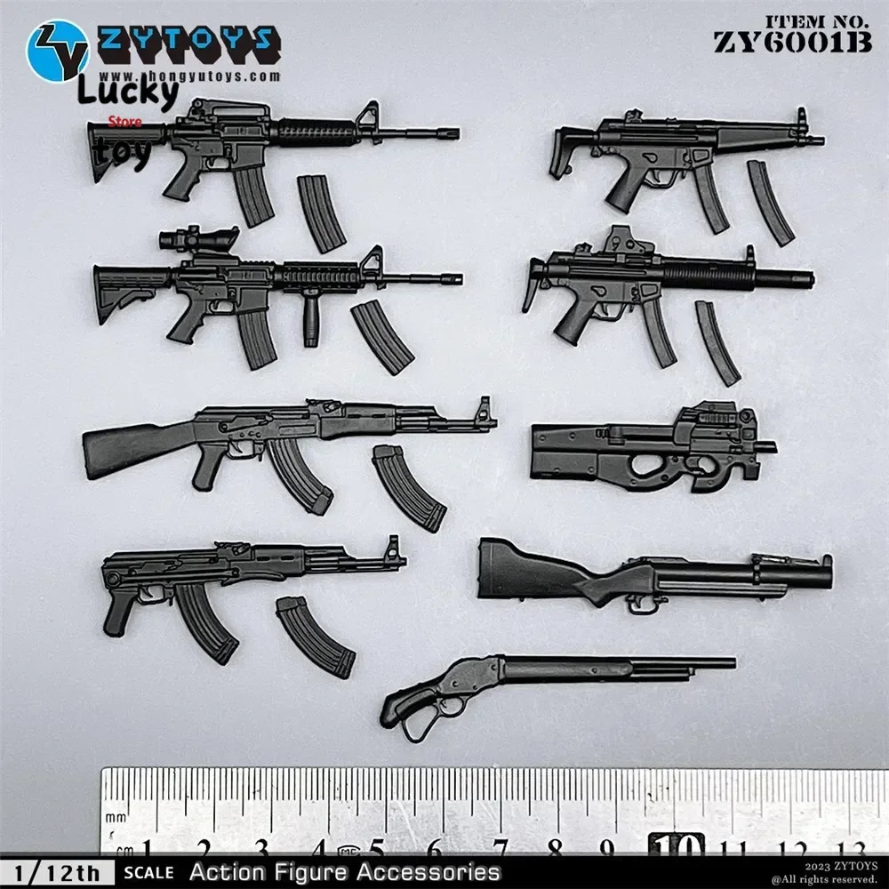 In Stock ZYTOYS 1/12 Game Weapon ZY6001 plastic Guns Model for 6