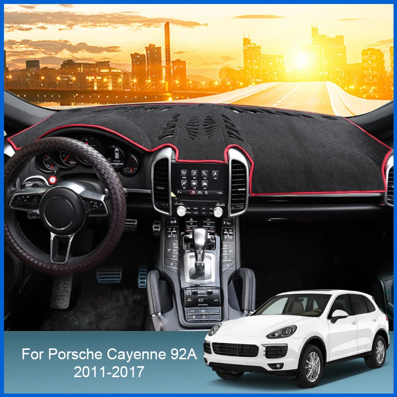 Dla Porsche Cayenne 92A 2011-2017 RHD i LHDAuto pokrywa deski rozdzielczej podkładka ochronna sztuczne wnętrze osłona przeciwsłoneczna akcesoria samochodowe