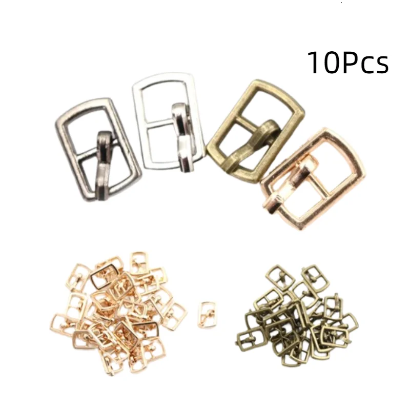 10pcs Mini Doll Metal Buttons 4.5mm Tri-glide Belt Buckle for DIY Doll Bags Shoes Clothes Handmade Clothing Sewing Accessories