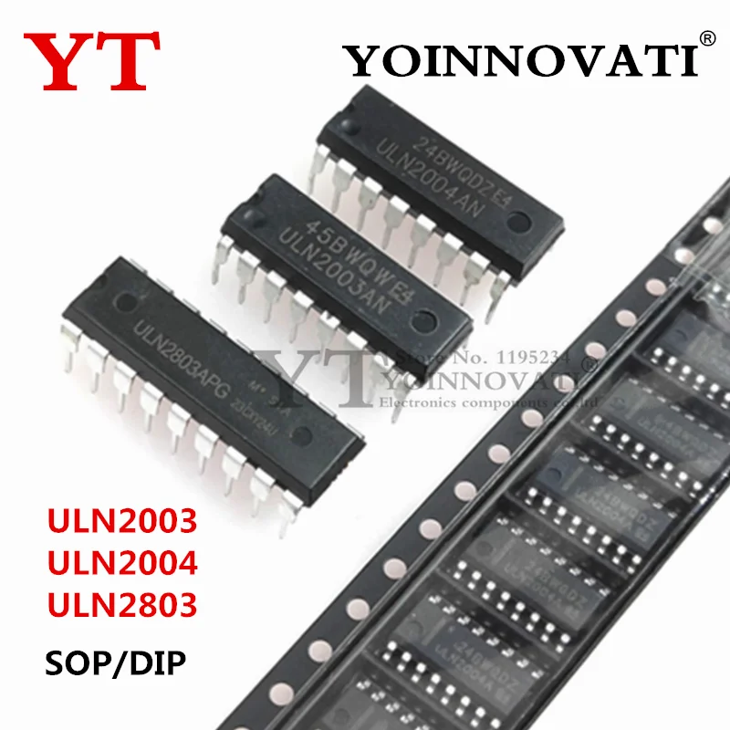 10PCS ULN2003AN ULN2004AN ULN2803APG DIP ULN2003ADR ULN2004ADR ULN2803AG SOP
