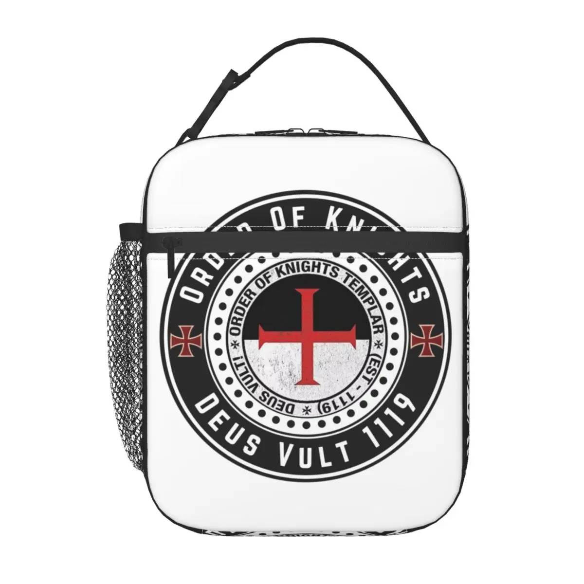 Medieval Warrior Knights Templar Cross Crusader Coat Of Arms Insulated Lunch Bag for Women Leakproof Cooler Thermal Lunch Tote