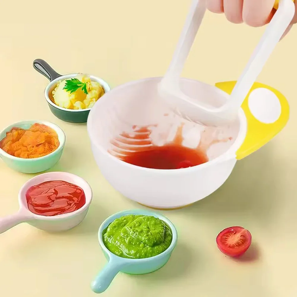 Mash and Serve 2pcs Bowl Set Food Masher Bowl Food Mill Bowl Portable Food Masher Maker for Baby Food