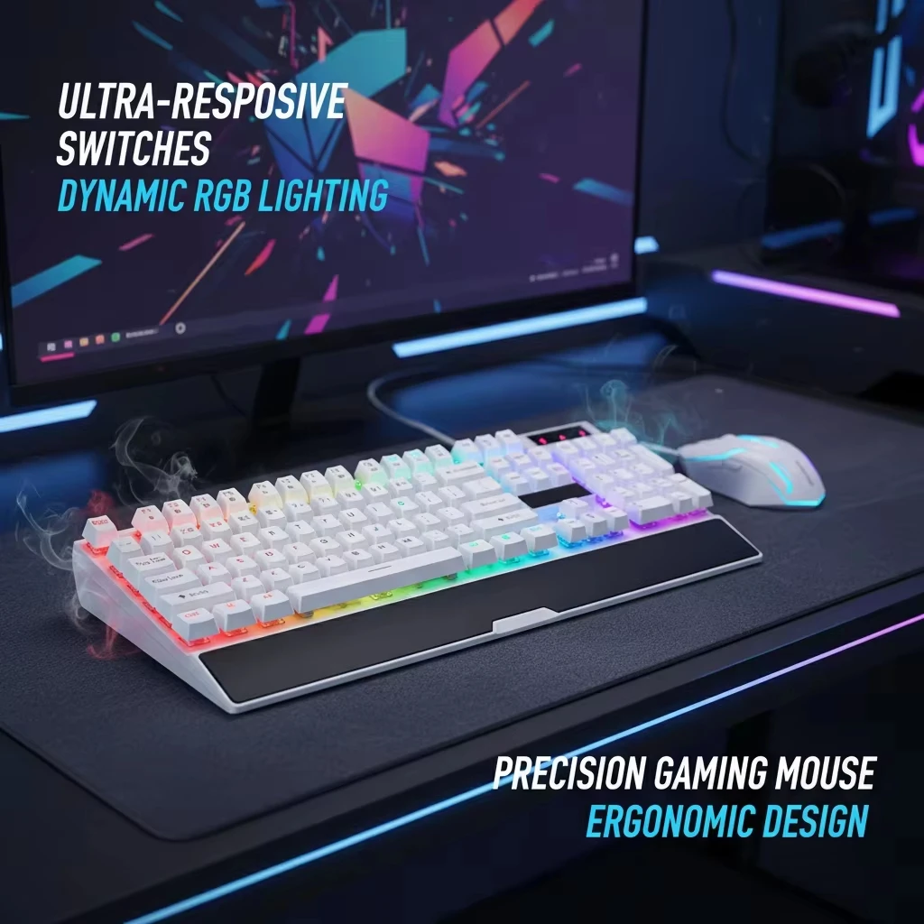 IMICE Mechanical Feel Full-Size Waterproof Keyboard RGB Backlit USB Wired Gaming Keyboard For PC Laptop Computer Office/Gamer