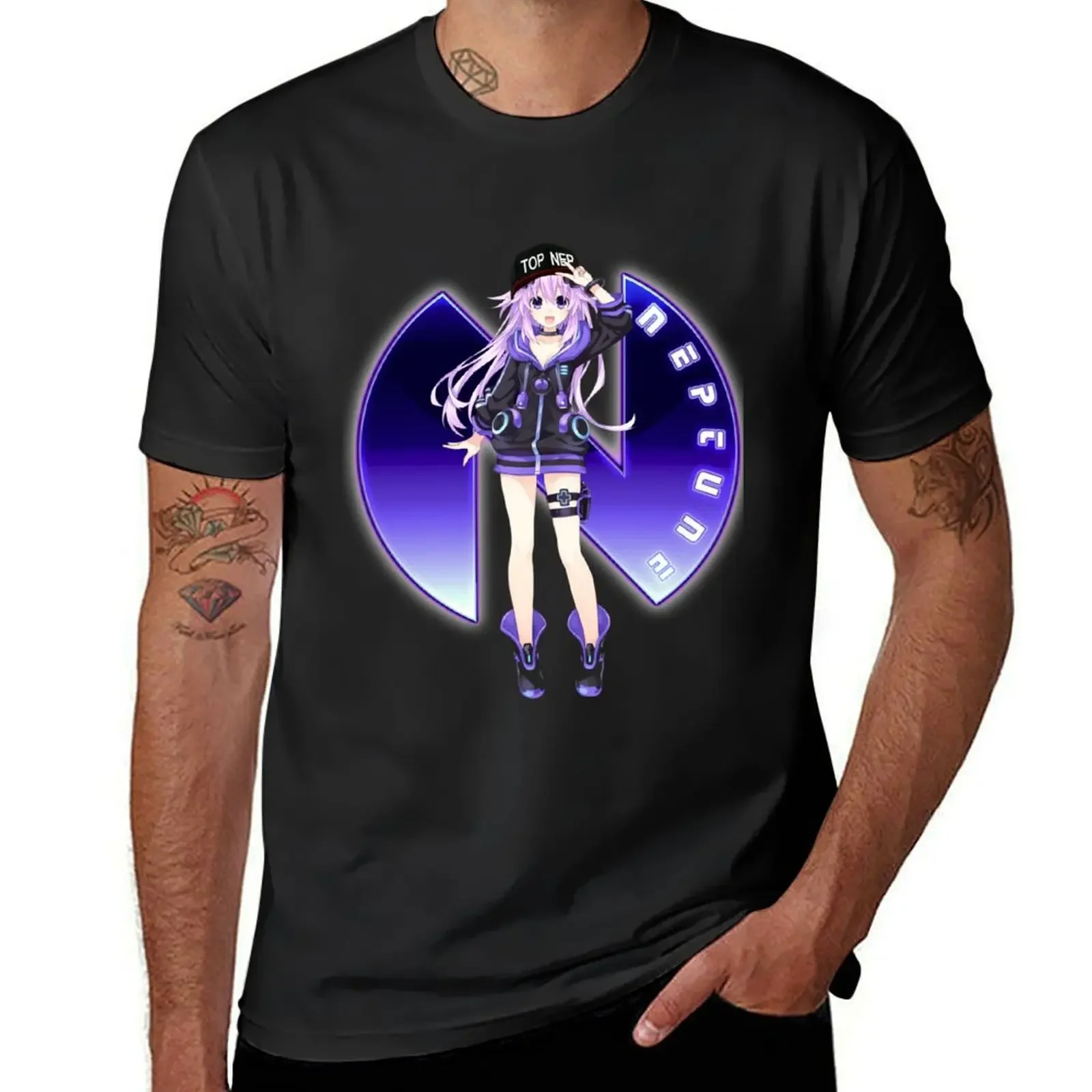 Hyperdimension Neptune adult Top hat T-Shirt man t shirt shirts men