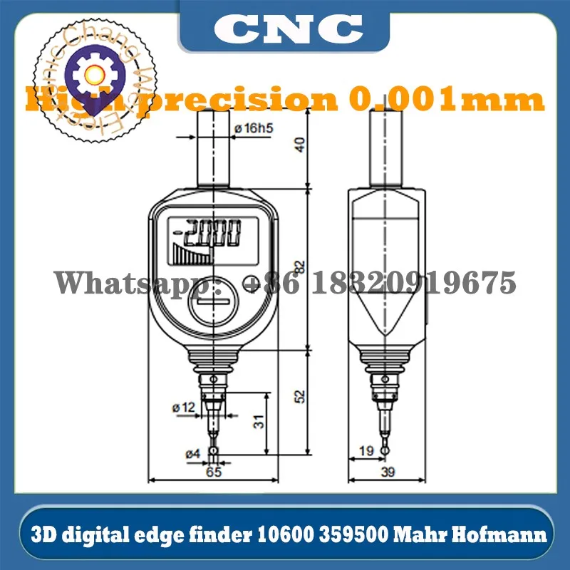 CNC Germany Mahr Hoffmann digital display 3D edge finder LCD display stylus 106000 centering instrument 359500 MarTest 802EW