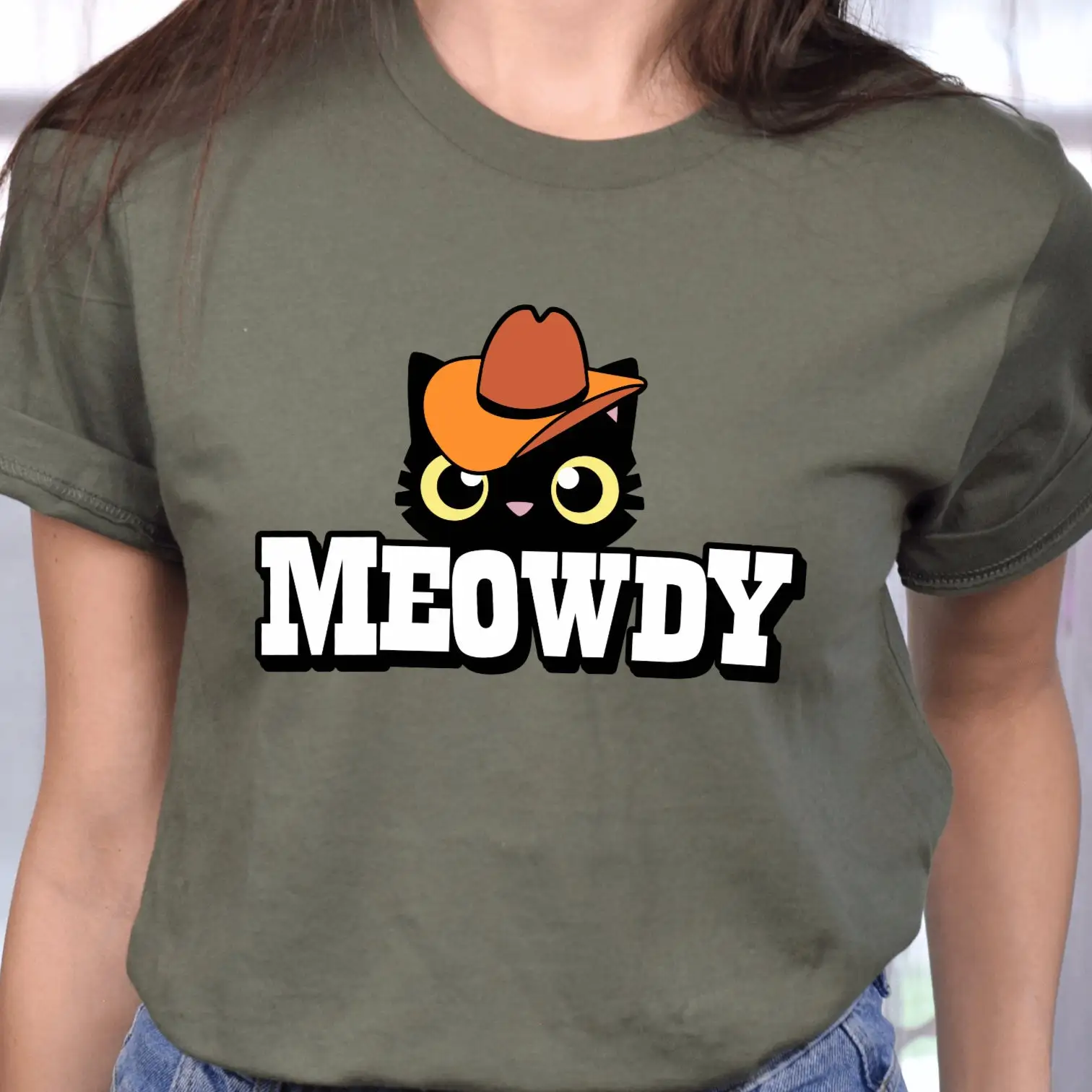 Meowdy T Shirt Cat Lovers Mom Funny Meme For Women Cowboy