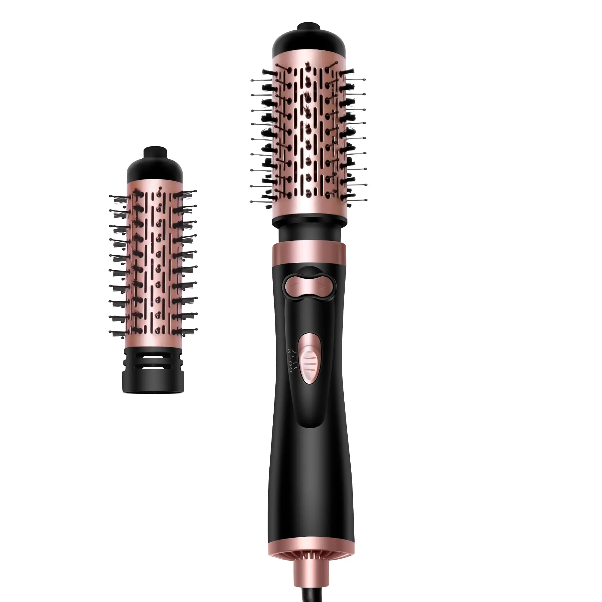 

Hair Dryer Brush 3-in-1 Rotating Round Hot Air Spin Brush Set 2 Detachable Auto Rotating Curling Brush Hot Air Styler