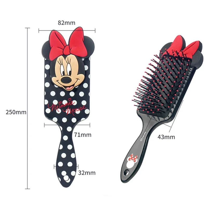 Disney Minnie Mouse Air Cushion Massage Combs Cartoon Figures Spot Square Comb Hair Brush Hairdressing Tool Kid Birthday Gifts