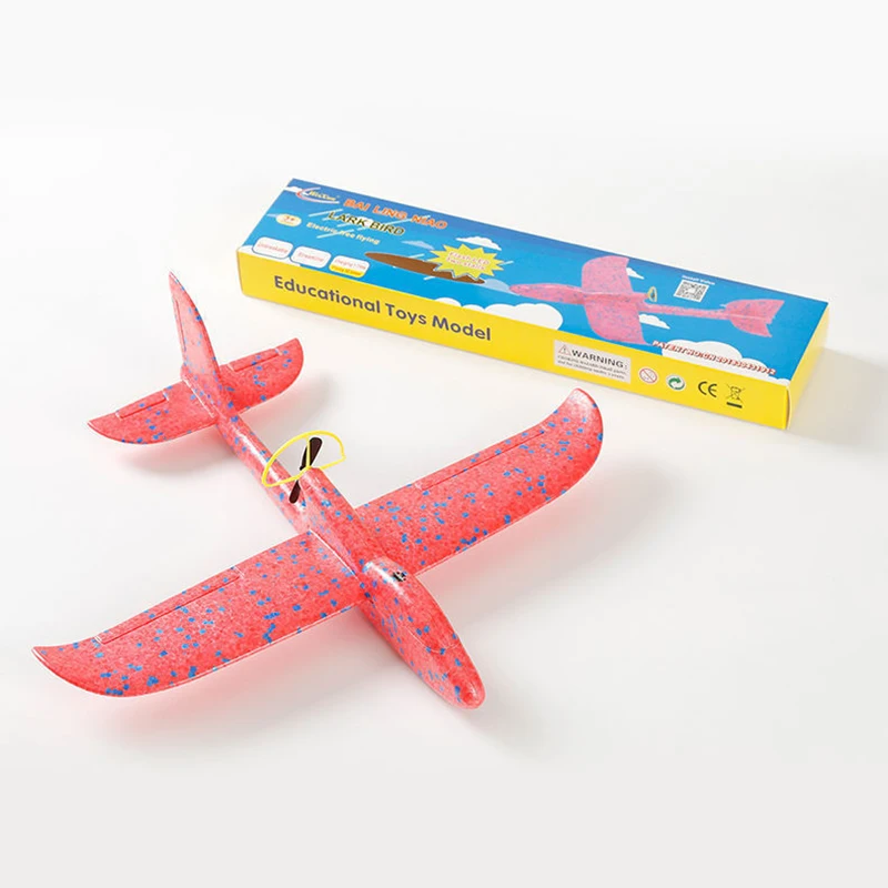 Avión eléctrico de espuma para niños, planeador de mano con luz LED, aviones de vuelo automáticos, juguetes al aire libre, regalos de cumpleaños