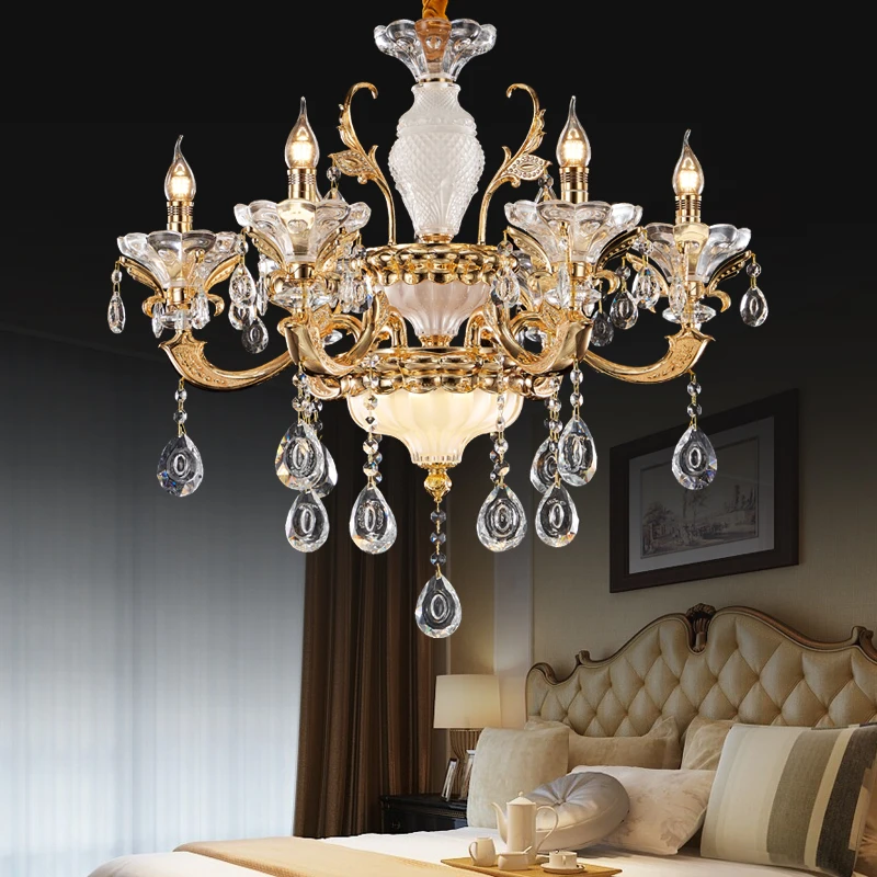 French Neo Classic Hotel Banquet Hall Large Lighting Fixtures Traditional Living Room Dining Table Brass Crystal Chandelier