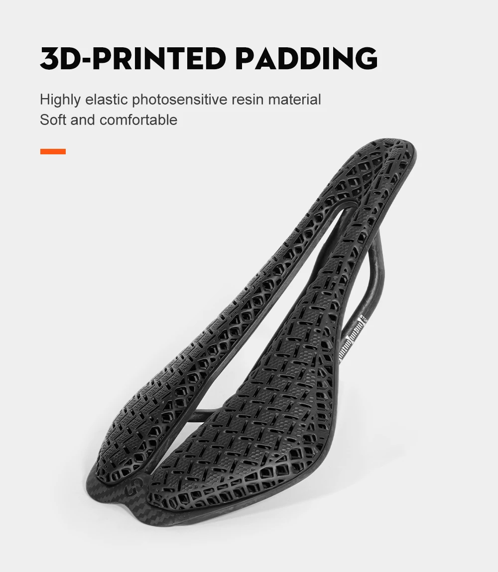 TOSEEK 3D-Gedruckter Fahrradsattel Ultraleichter Carbonsattel 245*135mm 135g Fahrradsitz für MTB Gravel Rennrad Fahrradteil – Detail 9