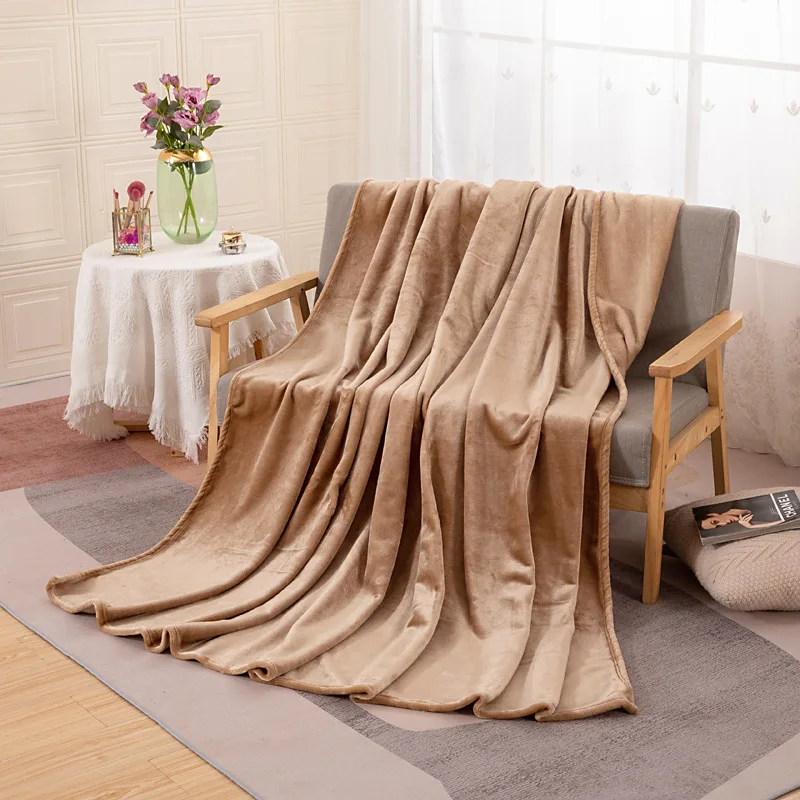 Winter Warm Bed Blanket Single Double Bed Cover Coral Velvet Yoga Office Blanket Thickened Sofa Air Conditioning Nap Cover Blank