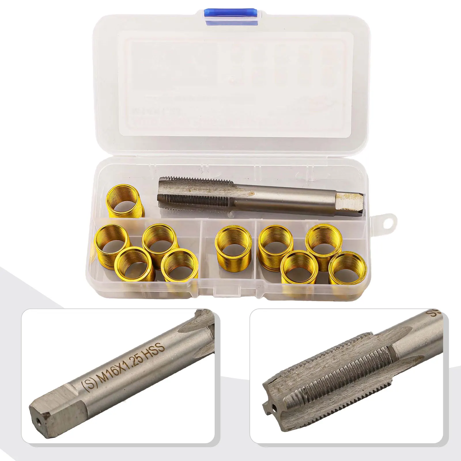 

Long Lasting Thread Inserts Mechanical Tools M16x1.25 Tap Thread Repair Tools Long-Lasting Performance Professional Repair Kit