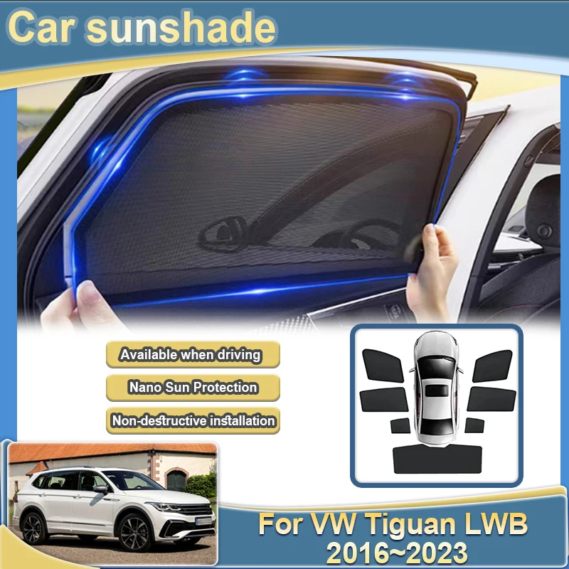 

Для Volkswagen VW Tiguan MK2 LWB 2016 ~ 2023 автомобильная сетка солнцезащитный козырек автозанавеска солнцезащитный козырек аксессуары светоблокирующие шторы конфиденциальность