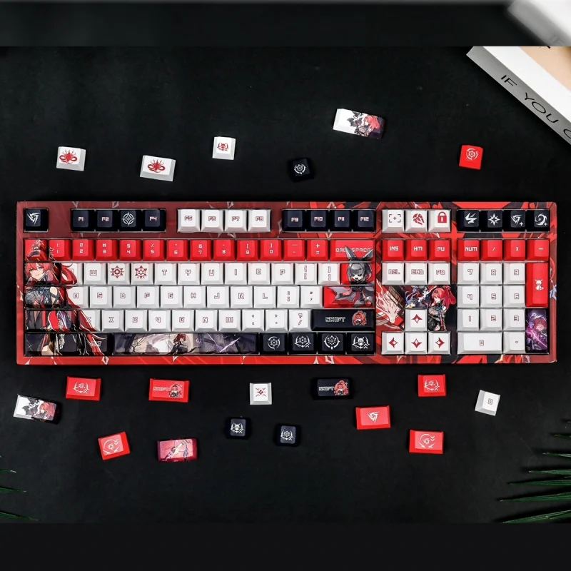 Wuthering Waves Yinlin Theme Keycaps 120 Key Cherry Profile Pbt Thermal Sublimation Mechanical Keyboard Anime Game Keycaps