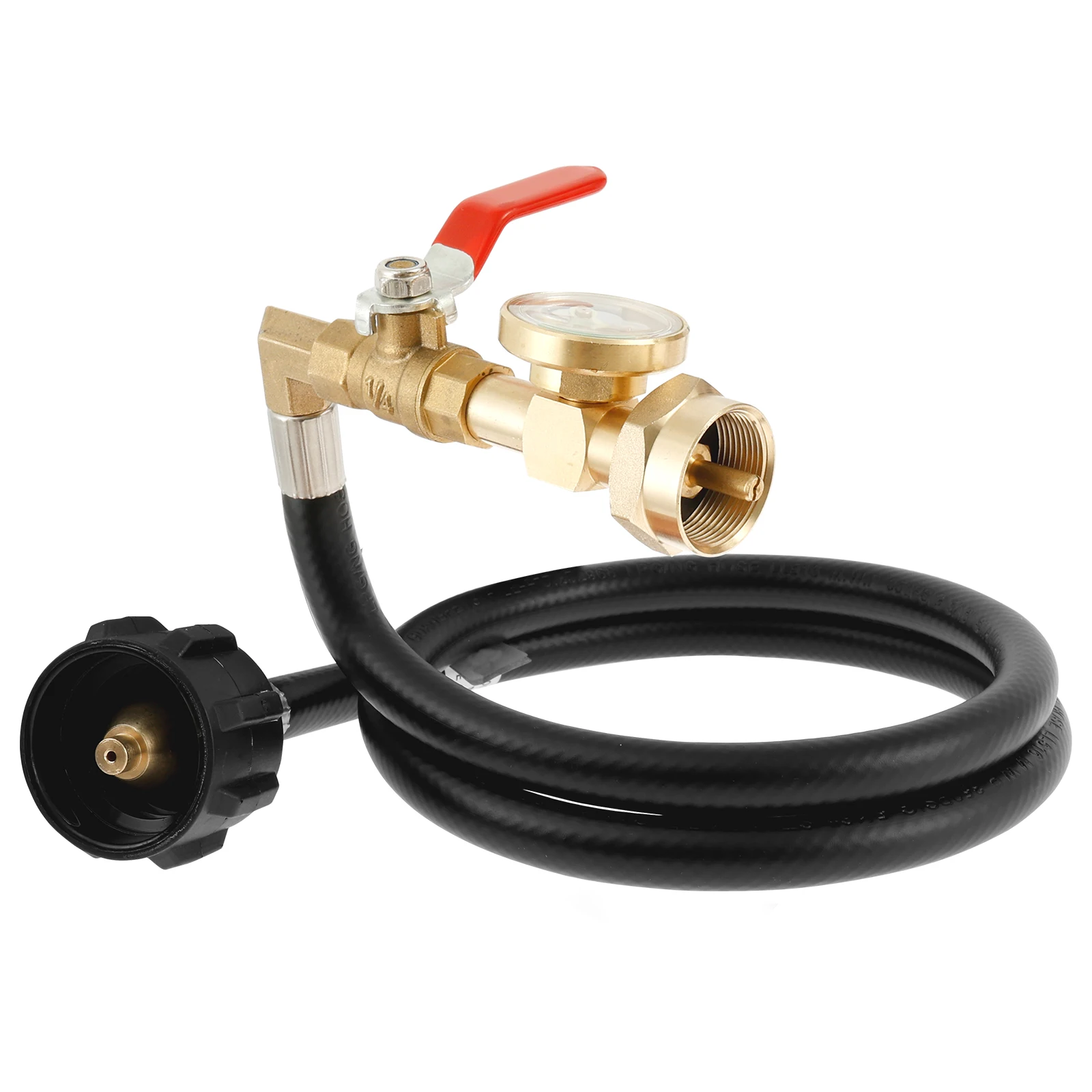 

Propane Tank Adapter Refill Adapter Hose Flexible Propane Tank Extension Hose with Gauge Multipurpose Barbecue Accessories