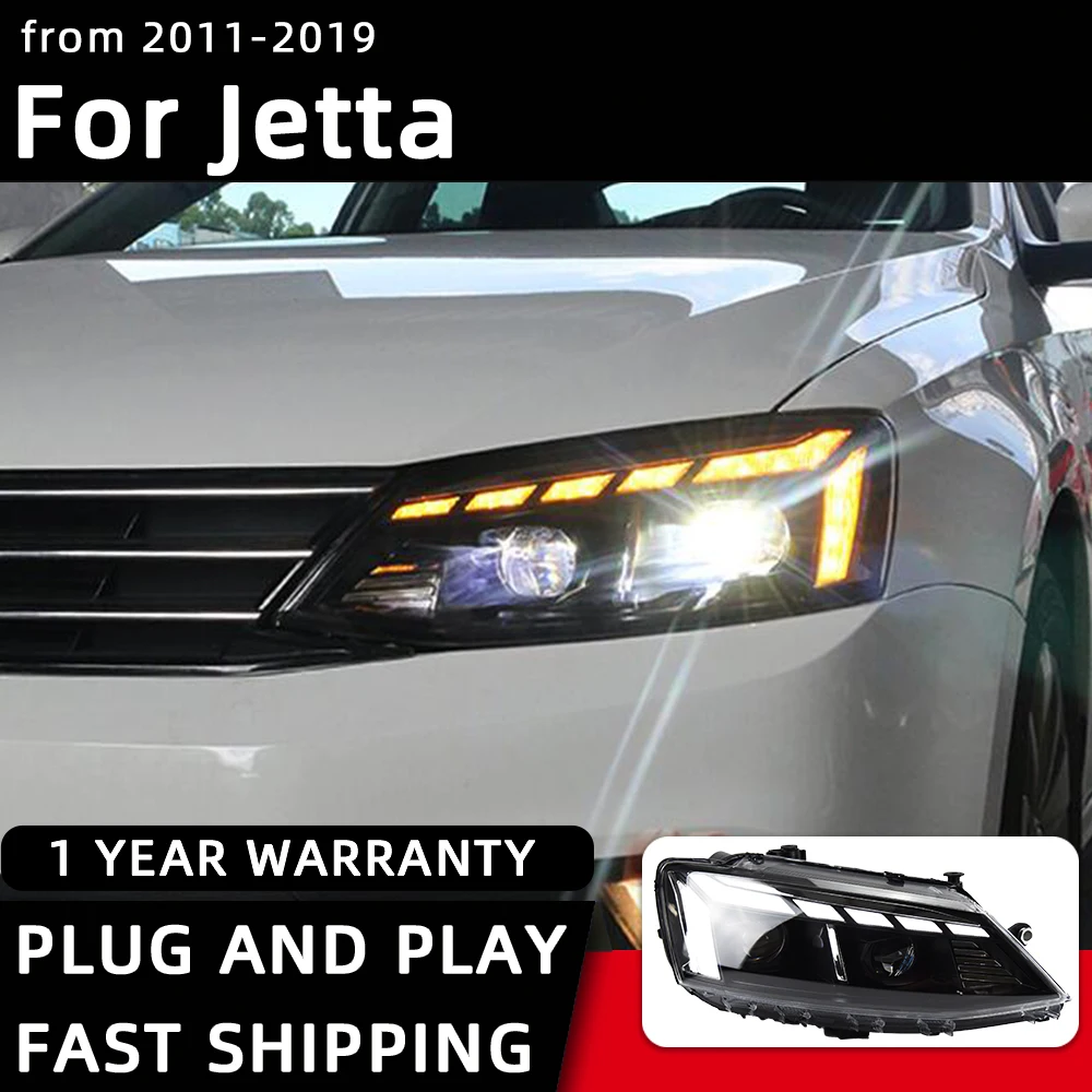 Auto stylingový světlomety pro VW Jetta mk6 světlomet 2011-2019 RS5 LED hlava lampa DRL signál projektor objektiv automobilové příslušenství