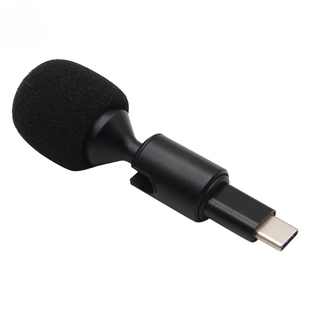 Type-C Plug Mini Microphone for Smartphone Mobile Phone Studio Mic 90° Angle Adjustable USB C Wireless Mircophone for laptop pc