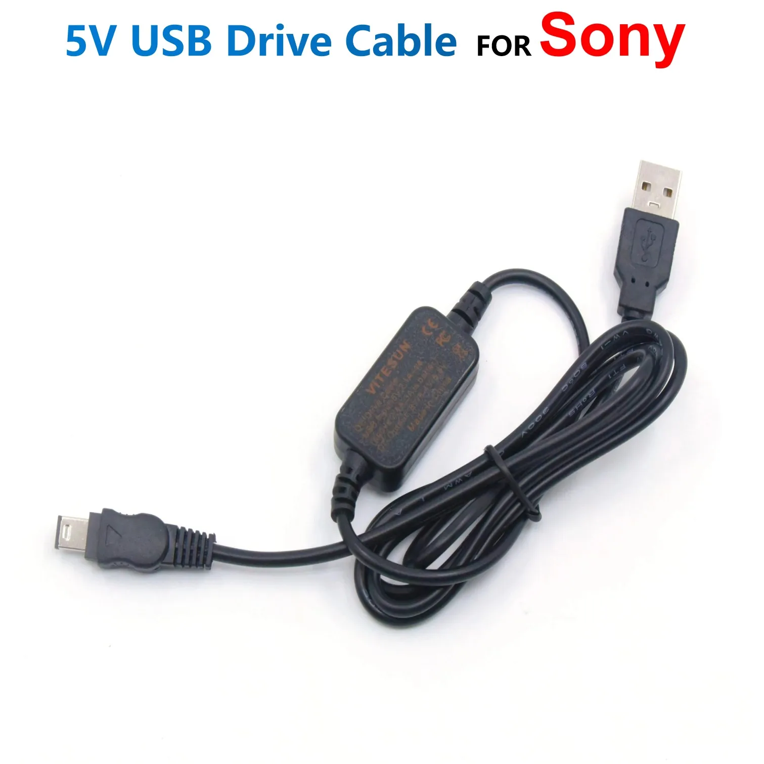 

5V USB Drive Cable Power Adapter Charger AC-L10 AC-L10A AC-L10B AC-L10C AC-L15 AC-L15A AC-L100 AC-L100B AC-L100C for Sony TRV210