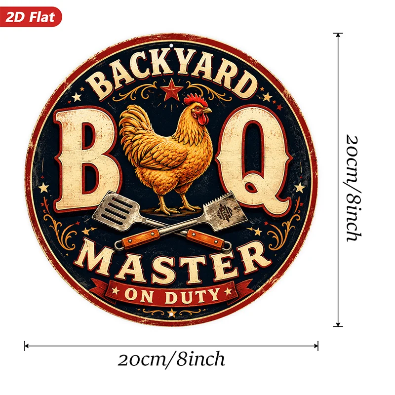 CIFBUY Stylish 2D Aluminum Wall Art Waterproof Durable Metal Sign For Indoor Outdoor Home Patio Backyard Barbecue Decor