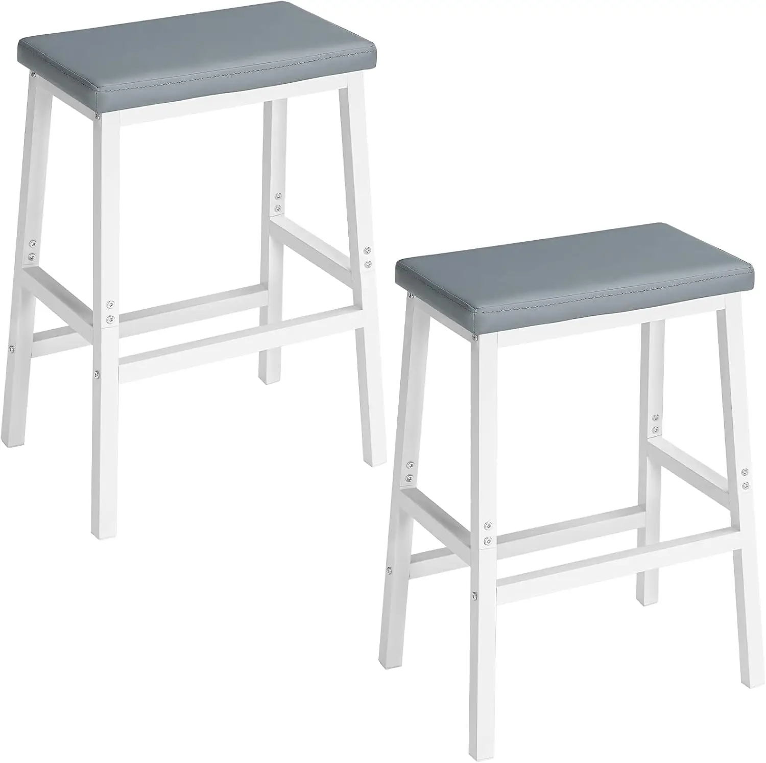 

Bar Stools, Set of 2 Bar Chairs, Counter Height Bar Stools, 24 Inch Barstools for Kitchen Counter, PU Upholstered Kitchen Sto