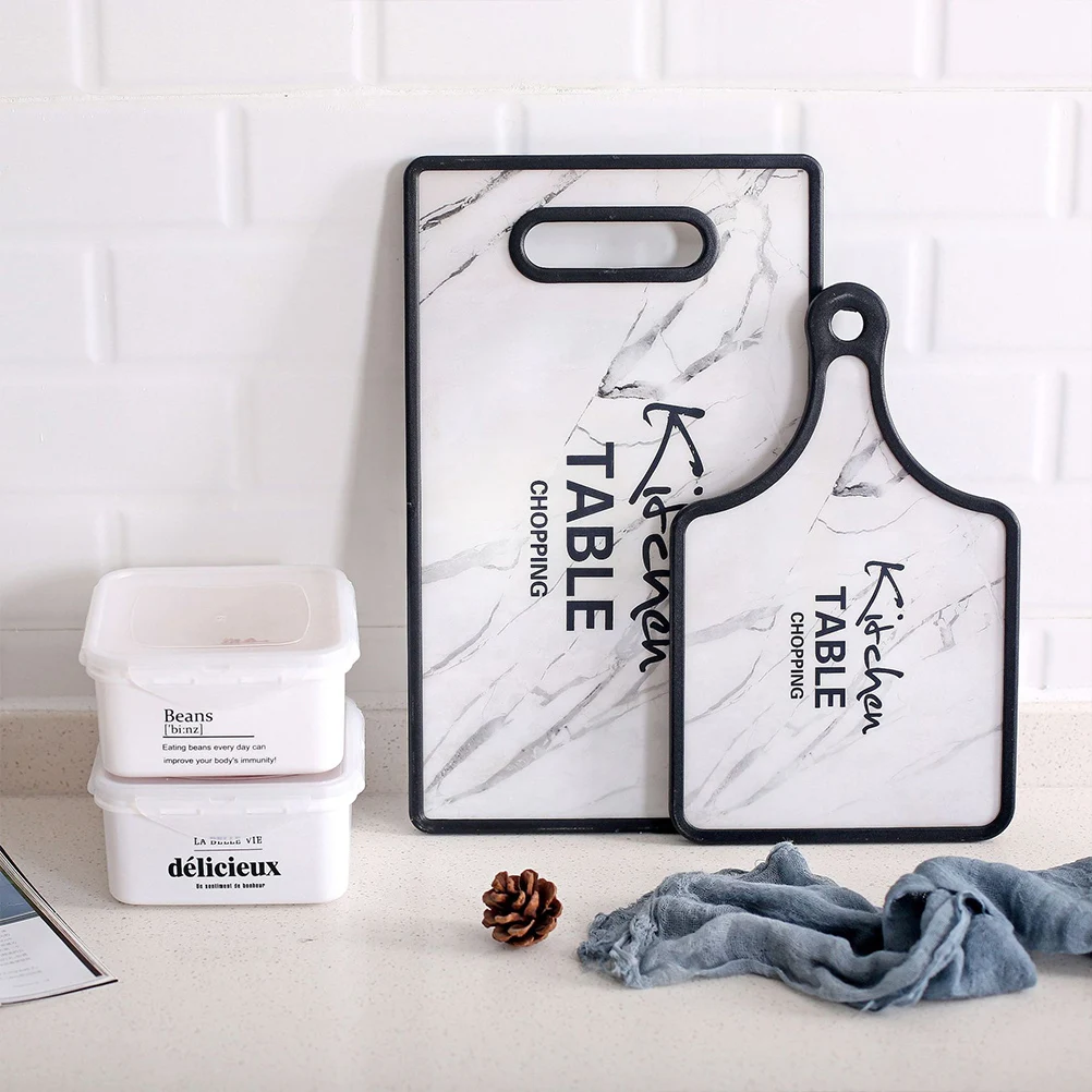 

Multifunctional Cutting Board Safe Portable Hole Handle Design Hang Wall Kitchen Terrazzo Plastic Fruit Chopping