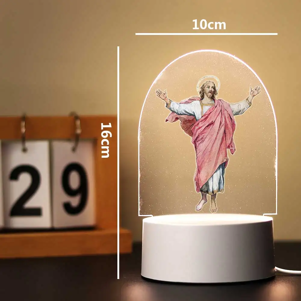 1 pc christ 3d Illusion Acrylic Lamp for Bedroom Decor the Boys Girls Birthday Gift