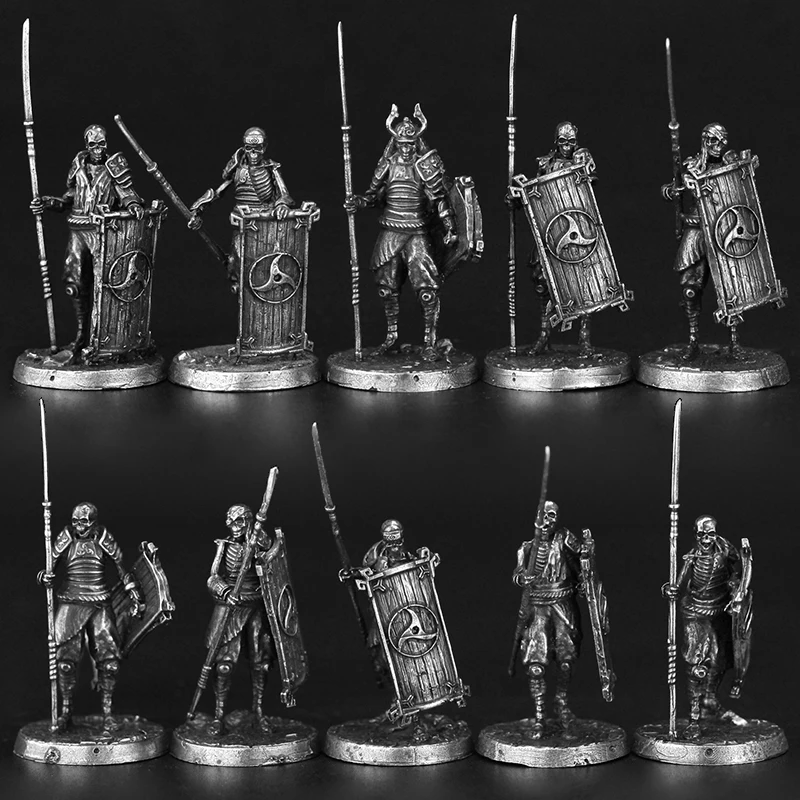 Figurines d'action en métal, squelette ancien, guerrier fantôme, jouets, cadeaux, pièces de jeu de société, modèle de soldat, accessoires d'ornement miniatures